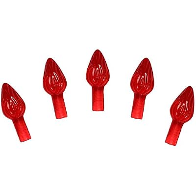 Creative Hobbies Ceramic Christmas Tree Replacement Lights - Medium Twist Light Ornaments |144 Piece Pack Red