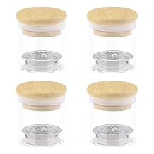 4 Pack Acrylic Nail Brush Cleaner Dappen Dish with Lid, Mesh Layered Nail Art Brush Monomer Liquid Wash Cup Glass Removal Jar for Sequins Glitter Powder, 2.2in High