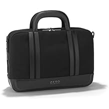 ZERO Halliburton The Journal Nylon Lightweight Briefcase (Black, Expandable Briefcase)