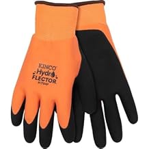 Hydroflector Waterproof Double Thermal Knitshell and Double Coated Latex Orange Gloves (1, X-Large)