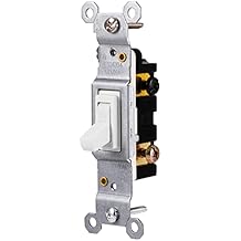 GE Grounding Toggle Switch, Single Pole, in Wall On/Off Fan & Light Switch Replacement, 15 Amp, Great for Home, Office & Kitchen, UL Listed, White, 54161