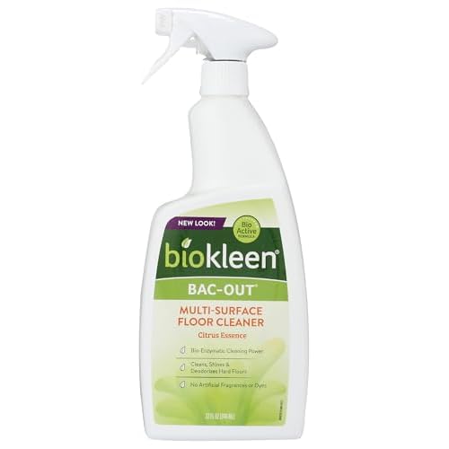 Biokleen Bac-Out Multi-Surface Floor Cleaner - 32 Ounce - Cleans, Shines, Deodorizes, Eco-Friendly, Non-Toxic, Plant-Based, No Artificial Fragrance, Colors or Preservatives