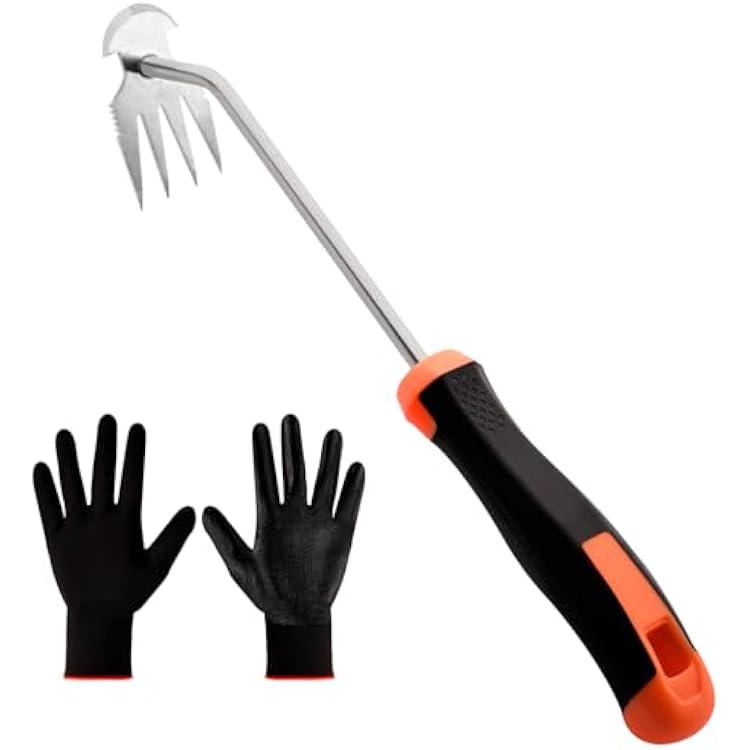 Weed Removal Tool, Portable Garden Weeder Tool, Stainless Steel Weed Puller Tool with Rubber Handle for Vegetable Gardening Garden Yard Farm Farm Planting & Uprooting Weeding Tool