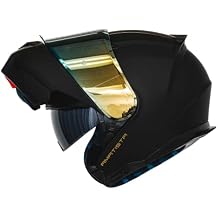 HAX Amatista Modular Flip-Up Dual Visor Motorcycle Helmet - DOT/ECE Approved, Lightweight, Comfortable, and Stylish Helmet for Men and Women (Matte Black S)