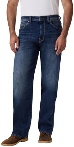 Mavi Mens Max Mid Rise Wide Leg Jeans, Mid Indigo Cooper, 30x34