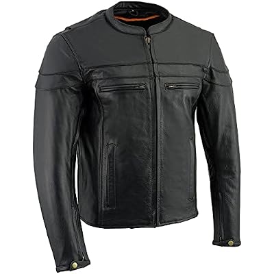 Milwaukee Mens Premium Leather Vented Scooter Jacket