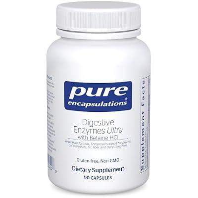 Pure Encapsulations Digestive Enzymes Ultra with Betaine HCl - Vegetarian Digestive Enzyme Supplement to Support Protein, Carb, Fiber, and Dairy Digestion - 90 Capsules