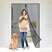 FrutPunch Door Screen Magnetic Closure, Magnetic Screen Door Keeps Bugs Out Let Breeze in, Heavy Duty, Pets Friendly, 83"*39" Screen Door Mesh for Sliding Door, Front