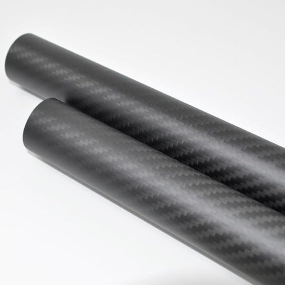 3K Carbon Pipe, Hollow Tube, Carbon Fiber Tube, Roll Wrapped Inner Diameter 40mm x Outer Diameter 42mm x Length 500mm (1 piece) Twill Matt Surface