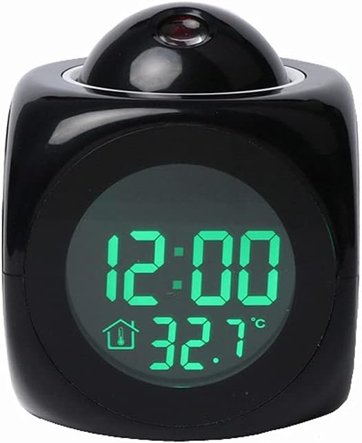 LED Digital Alarm Clock Watch Table Electronic Desktop Clocks Wake up FM Radio Time Projector Snooze Function Home Decor Tools(D)