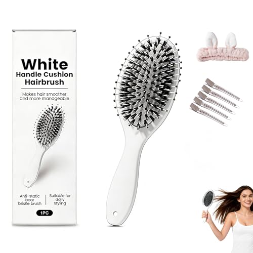 Viral World-Famous 5x Sold out Paddle Brush - Smoother, Stronger, Shinier Hair - Boar Bristle Brushs with Nylon Bristles and Microsphere Massaging Tips to Flow Freely in the Wind