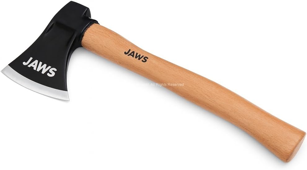 Eltos Jaws Camping Axe, 600 Gram, Cast Steel Head, 35 Cm Beech Handle, Heat Treated, Electrostatic Powder Coated, Normal Grip, Wood Cutting, Camping, Garden, Hunting Use