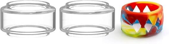 3pcs Replacement Clear Straight Fat Bubble Glass Tube Tank For Kylin M Pro RTA Tank (With Rainbow Ring)