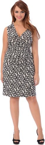 PacificPlex Geo Print Faux Wrap Dress