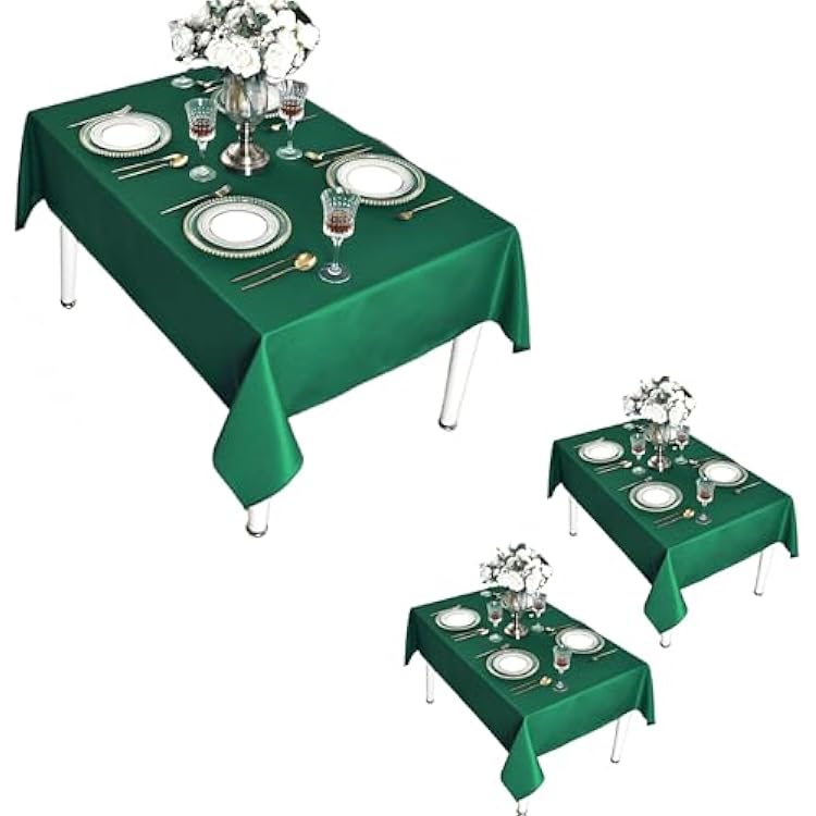 2 Pack Bundles with 1 Pack 60x102 Green Tablecloths