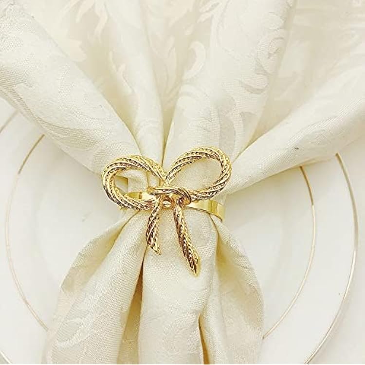 6Pcs Gold Napkin Rings,Metal Butterfly Napkin Holders for Wedding, Dinner Party, Table Decorations