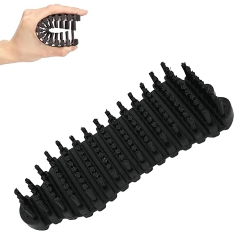 Barbell Cleaning Brush, Barebells Brush for Cleaning Weighted Bars Nylon Brush for Cleaning of Barbell, Weightlifting Bar Flexible Cleaner Strength Training Bars Cleaning Supplies, Black