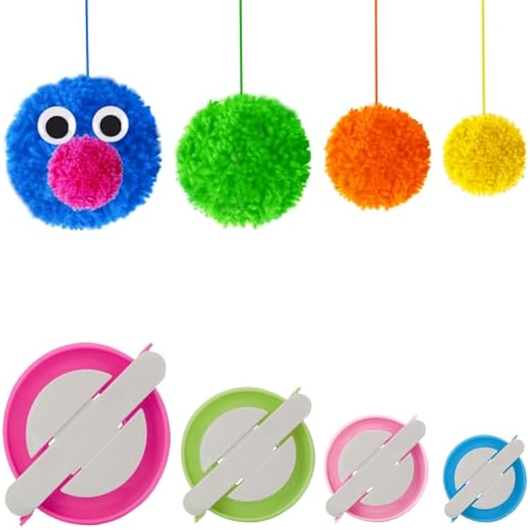 4 Sizes Pompom Pom-pom Maker for Fluff Ball Weaver Needle Craft DIY Wool Knitting Craft Tool Set Decoration By Knewmart