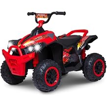 Kid Trax 12V ATV Ride On - Electric ATV, 2 Speed, Ride On Toys, Led Headlights, Quad Four Wheelers, Forward and Reverse, Kids Car Ride On, Indoor/Outdoor Toys, Max Weight 77 lb, Ages 3-8, FIRE RED