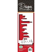 Designer Stencils New York Skyline Cake Stencil and Template, Beige/Semi-Transparent