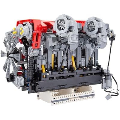 Inline 6 Cylinder L6 Engine Building Bricks That Works, DOHC Twin-Turbo Engine Build Your Own MOC Engine That Runs, Mini Engine Construction Blocks for Adult - 2291 Pieces