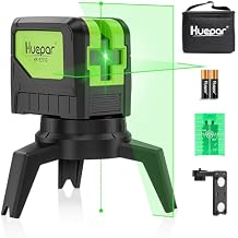 Laser Level with 2 Plumb Dots - Huepar Professional Green Laser Beam Fan Angle of 130 Selectable Vertical & Horizontal Lines, 2 In 1 Multi-Use Self-Leveling Alignment Laser Level - 8211G