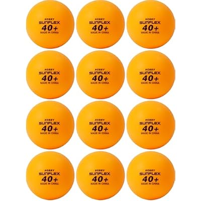Sunflex Hobby Table Tennis Balls - Pack of 12 Ping Pong Balls - Plastic 40 Table Tennis Pack of Training Balls - Available in Two Colors White and Orange