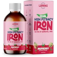 Iron Supplement Liquid Iron High Potency Iron for Women & Adults by Llorens - 100mg Polysaccharide Iron Complex Iron Supplements for Anemia and Iron Deficiency, Raspberry, 6 oz