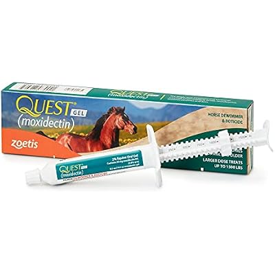 Quest Gel Moxidectin Horse Dewormer, Early Grazing Season recommended for Horses and Ponies 6 months and older, 0.5oz Sure-Dial Syringe