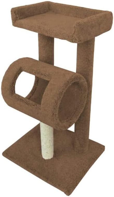 Cat Tree Perch for Large Cats - Durable Cat Play Tower Brown