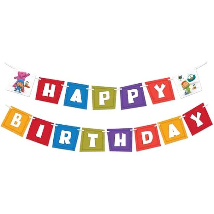 Treasures Gifted Officially Licensed Pocoyo Party Supplies Banner - 1 Pre-strung Banner - Pocoyo Birthday Decorations