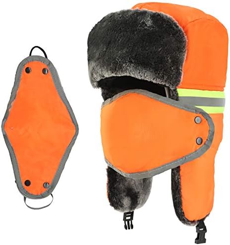 Ushanka Mens Winter Trapper Hat with 2pcs Windproof Mask-Russian Trooper Hat Skiing Hat for Men Women
