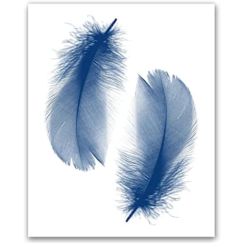 Feather Print Feather Art Navy Feather Wall Art Navy Blue Print Dark Blue Print Bohemian Wall Art Navy Wall Print Feather Art Print Modern Wall Art Navy Minimalist Art 8x10 Unframed Wall Prints