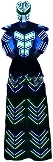 LED Robot Costume Suit Clothes Stilts Walker Large Luminous Costume for Parties