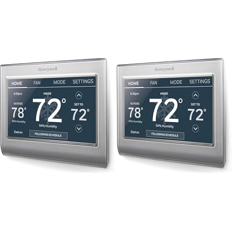 Honeywell Home RTH9585WF1004 Wi-Fi Smart Color Thermostat,7 Day Programmable,Touch Screen,Energy Star,Alexa Ready,Gray,Pack of 2