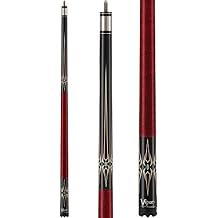 Viper Sinister 58" 2-Piece Billiard/Pool Cue, Black with Maroon/Cream Points