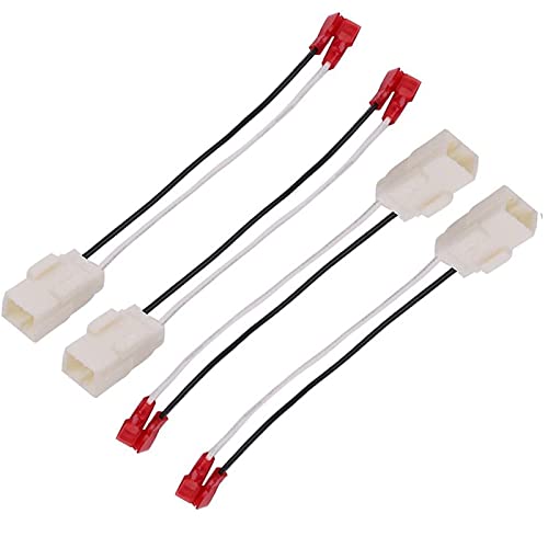 4 Pack 72-6514 Speaker Wire Harness Adapter Plug Compatible with Jeep Wrangler Chrysler Town & Country Speaker Harness Adapter Compatible with Dodge Dakota Front Rear Door Speaker Wire Harness Adapter