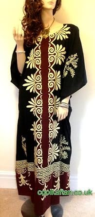 Cool Kaftans Langkawi Fine Cotton Dress Black Red Amazing Ladies - Free Size
