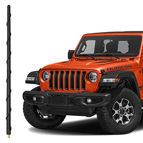 KSaAuto 16 Inch Antenna for 2007-2026 Jeep Wrangler JK JL JKU JLU Gladiator JT, Jeep Exterior Accessories, Jeep Antenna Replacement, Jeep Radio Upgrade Premium Reception