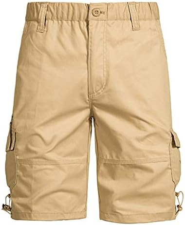 Shorts for Men Casual Summer Elastic Waist Cargo Shorts with Pockets Classic Fit Camouflage 5 Inch Inseam Shorts