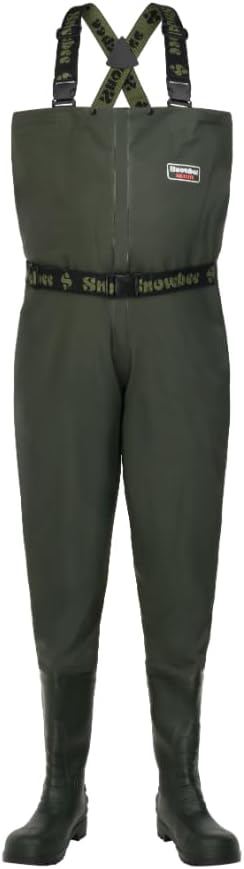 Snowbee Granite PVC Chest Wader - Fishing Wader With Elasticated Waist Belt and Buckles, Fitted With Cleated Sole Heavy-Duty PVC Boots