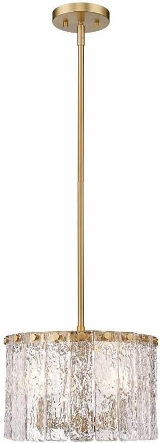 Z-Lite 1943P12-MGLD Glacier Pendant, 3-Light 180 Total Watts, Modern Gold