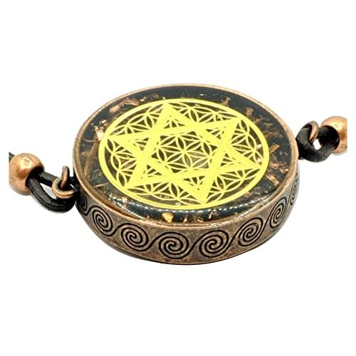 Star of David & Flower of Life Orgone Pendant with Obsidian