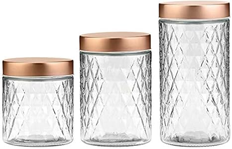 10 Strawberry Street Desmond Textured Glass Canister, Set of 3