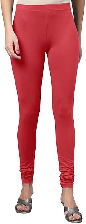 TRENDMALLS Women's Super Combed Cotton Elastane Stretch Churidar Length Leggings with Ultrasoft Waistband