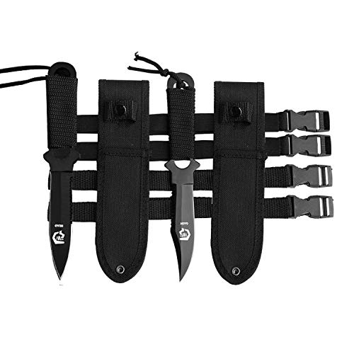 Scuba Diving Knife with Leg Straps & Sheath, Razor Sharp - Lightweight Diving Equipment for Spearfishing, Snorkeling, Hunting, Rescue & Water