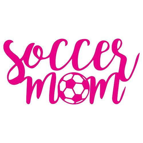 JMM Industries Socccer Mom Vinyl Decal Sticker Car Window Bumper Die Cut 5.5-Inches Premium Quality UV Resistant Laminate 5.5-Inches, Hot Pink JMM00280HTPNK5