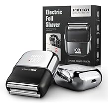 Electric Foil Shaver for Men - Mini Electric Razor for Face Shaving with 3 Floating Blades, USB-C Fast Charging Rechargeable Travel Razor, IPX7 Waterproof Wet Dry, LED Display, Travel Lock