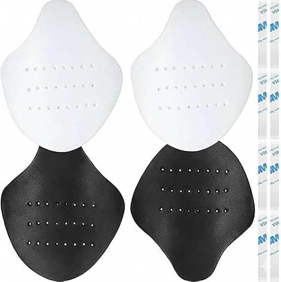 2 Pairs 4-12" Black & White Shoe Creases Protector, Shoe Toe Protectors Crease Protectors for Sneakers Foam Soft Material Comfortable Shoe Inserts for Men Women