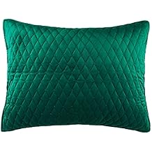 Levtex Home - Empire Standard Sham - Emerald Green - Velvet - Diamond Quilting - Sham Size 20 x 26 in. - Polyester Velvet